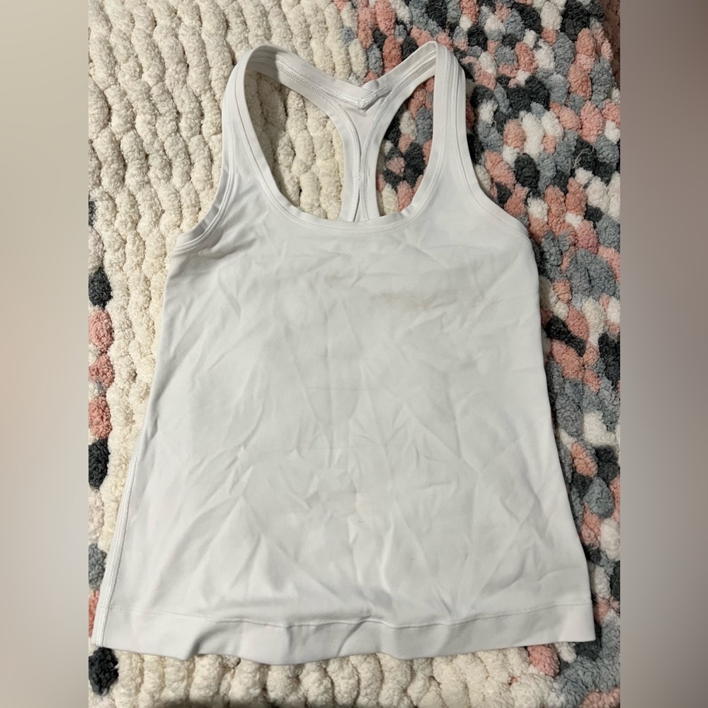 Lululemon white cool racer back short tank top